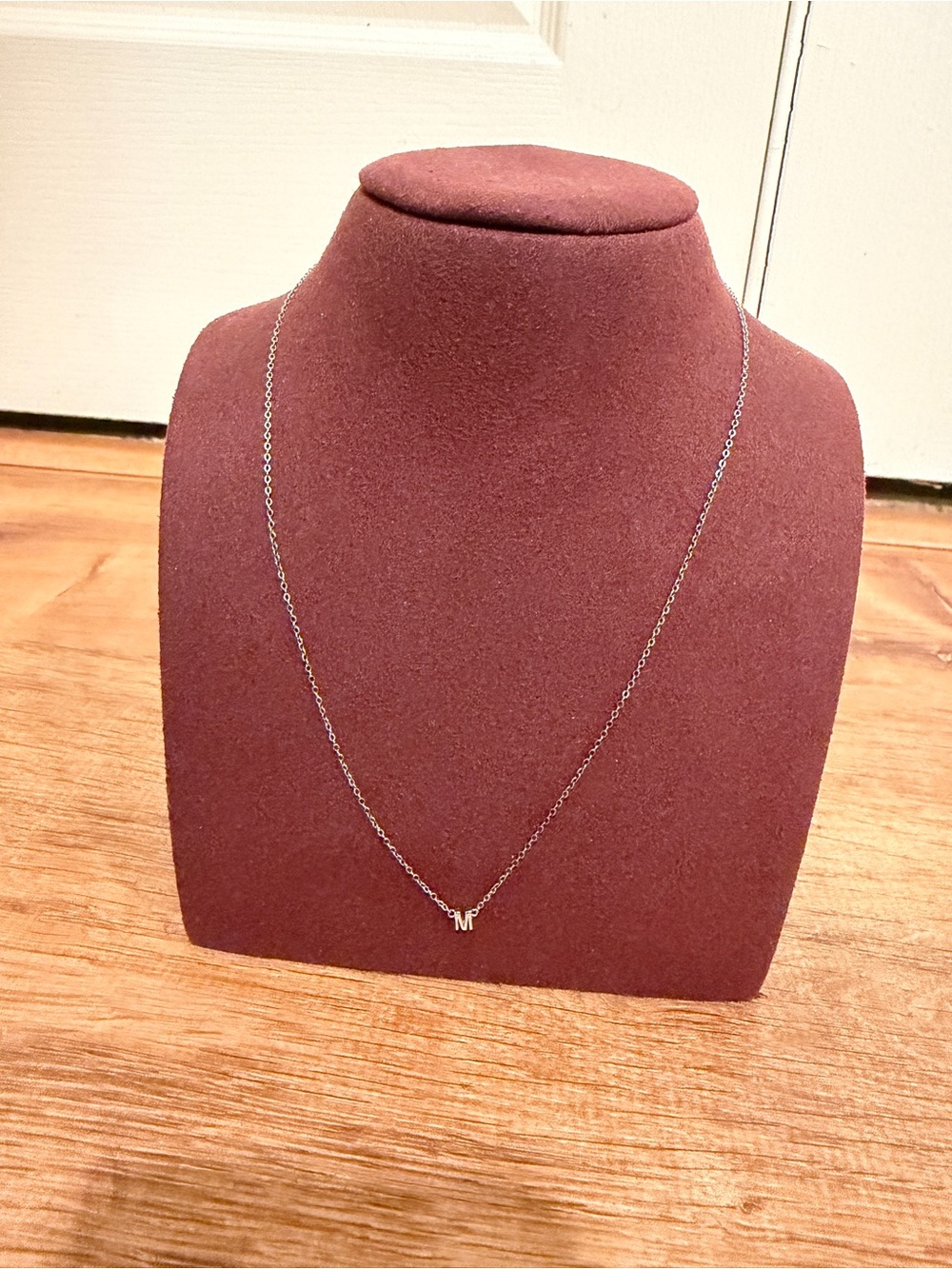 Silver Toned Initial 'M' Necklace